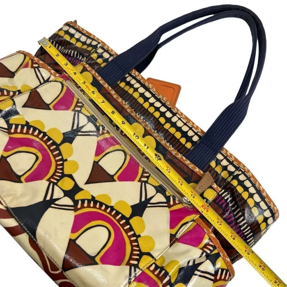 Fossil Vintage Key-Per Waxed Cotton Weekender Baby Bag Abstract Retro Print